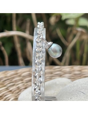 perle Tahiti bleu lagon en bracelet femme perle - bracelet tahitien femme