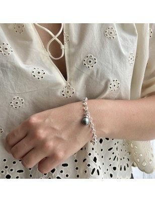 perle Tahiti bleu lagon en bracelet femme perle - bracelet tahitien femme