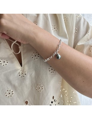 perle Tahiti bleu lagon en bracelet femme perle - bracelet tahitien femme