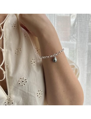perle Tahiti bleu lagon en bracelet femme perle - bracelet tahitien femme