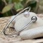 Bangle - Blue-pink Tahitian Pearl and Freshwater Pearl
