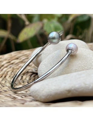 toi et moi en bracelet argent perles de culture de Tahiti ovale prix - bracelet femme tahitien