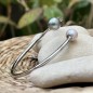 Bangle - Blue-pink Tahitian Pearl and Freshwater Pearl