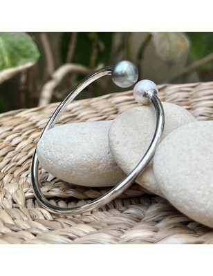 toi et moi en bracelet argent perles de culture de Tahiti ovale prix - bracelet femme tahitien