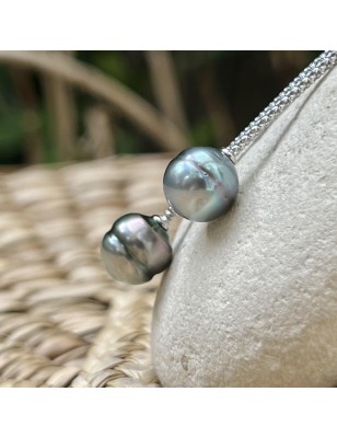 rare tahiti pearl lagoon-blue hue women's necklace - tahitian necklace for women - tahitian jewelry