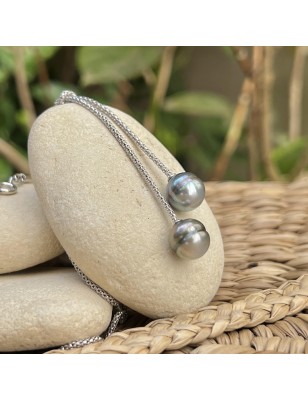 rare tahiti pearl lagoon-blue hue women's necklace - tahitian necklace for women - tahitian jewelry