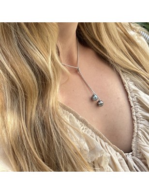 collier femme perle Tahiti bleu lagon prix - collier femme tahitien
