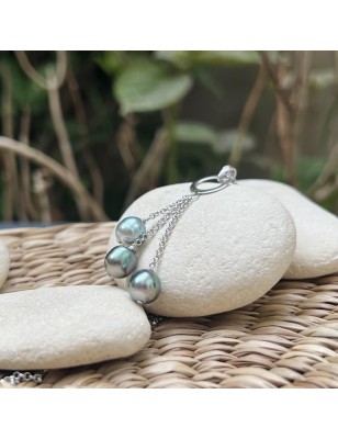 rare tahiti pearl trilogy women's necklace - tahitian necklace for women