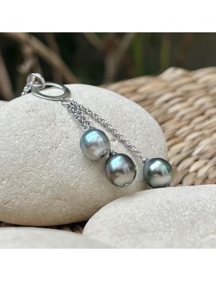 rare tahiti pearl trilogy women's necklace - tahitian necklace for women