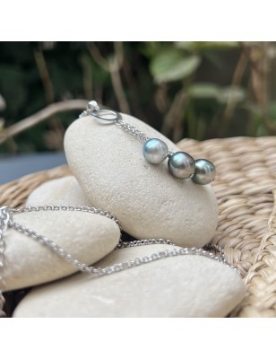 rare tahiti pearl trilogy women's necklace - tahitian necklace for women