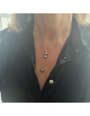 Hōrue - Collier Modulable 3 Perles de Tahiti