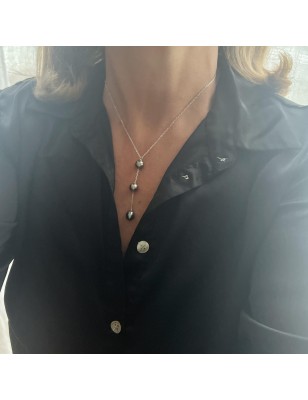 modulable Collier chaîne Perles de Tahiti femme - huître à perle