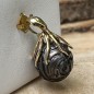 Octopus - Engraved Tahitian Pearl 18K Gold Pendant