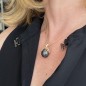 Octopus - Engraved Tahitian Pearl 18K Gold Pendant