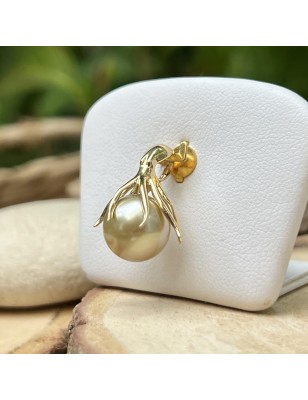 octopus man gold pendant tahitian cultured golden pearl price  - tahitian men's pendant - tahitian jewelry