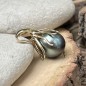 Octopus - Blue-peacock Tahitian Pearl 18K Gold Pendant