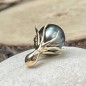 Octopus - Blue-peacock Tahitian Pearl 18K Gold Pendant