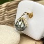 Octopus - Blue-peacock Tahitian Pearl 18K Gold Pendant