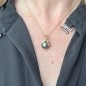 Octopus - Blue-peacock Tahitian Pearl 18K Gold Pendant