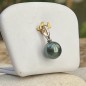 Mira - Pistachio Tahitian Pearl Rhodium Silver Pendant