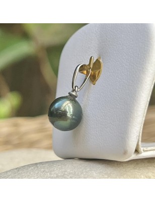 femme pendentif argent perle Tahiti verte prix - pendentif tahitien pour femme