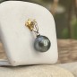 Mira - Green Tahitian Pearl Rhodium Silver Pendant