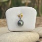 Mira - Green Tahitian Pearl Rhodium Silver Pendant