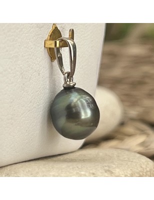 Tahiti pearl women's pendant price - green colour pearl from Tahiti on pendant for women