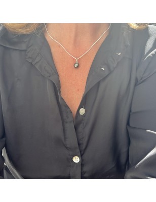 Tahiti pearl women's pendant price - green colour pearl from Tahiti on pendant for women