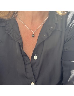 Tahiti pearl women's pendant price - green colour pearl from Tahiti on pendant for women