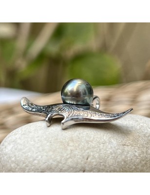 manta ray men pendant Tahitian cultured peacock pearl price - perla Tahiti