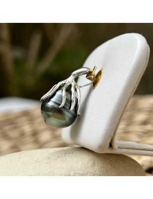 meaning octopus men's pendant Tahitian cultured pearl price - perla Tahiti cultured pearls