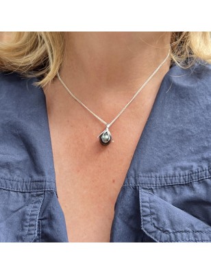 perle de Tahiti grise en pendentif or pieuvre perle noire perles tahitiennes
