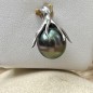 Octopus - Tahitian Blue-peacock Pearl 18K Gold Pendant