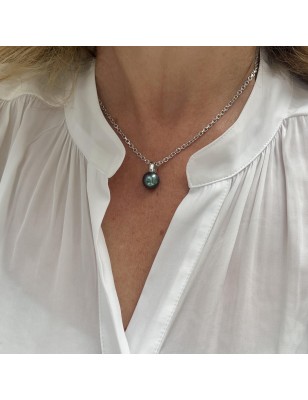 Moerani – Perle de Tahiti Bleue – 10,76 mm – oder Blanc 750