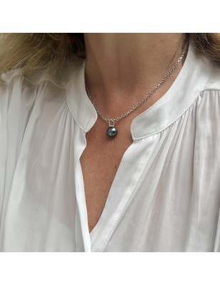 grosse perle de culture de Tahiti bleue en pendentif homme perle rare prix