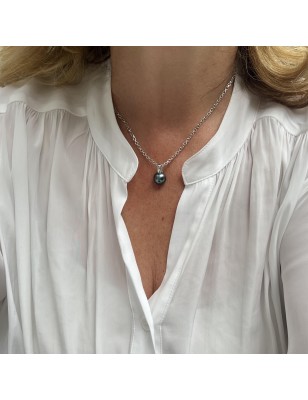 grosse perle de culture de Tahiti bleue en pendentif homme perle rare prix