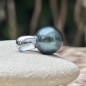 Moerani - Perle de Tahiti Bleue - 10.76mm - Or Blanc 750