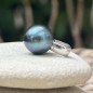 Moerani - Perle de Tahiti Bleue - 10.76mm - Or Blanc 750