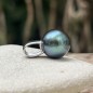 Moerani - Perle de Tahiti Bleue - 10.76mm - Or Blanc 750
