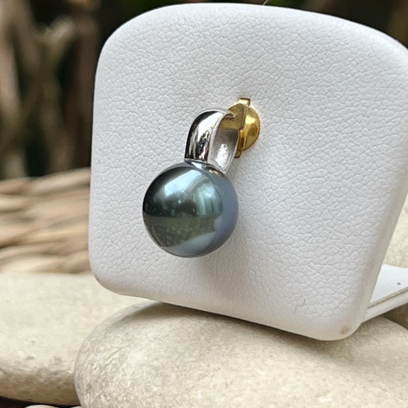 Moerani - Perle de Tahiti Bleue - 10.76mm - Or Blanc 750
