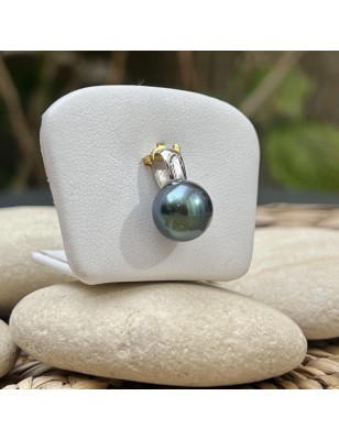 grosse perle de culture de Tahiti bleue en pendentif homme perle rare prix