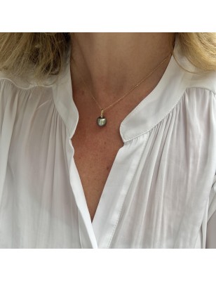 lagoon-blue hue tahiti cultured pearl women's pendant - tahitian pendant for women you love