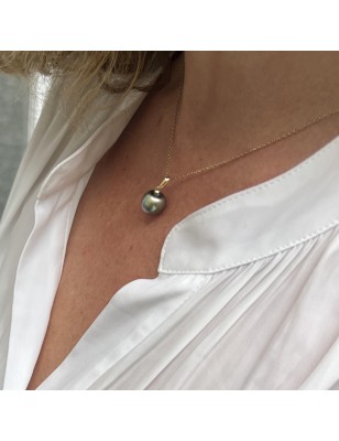 lagoon-blue hue tahiti cultured pearl women's pendant - tahitian pendant for women you love