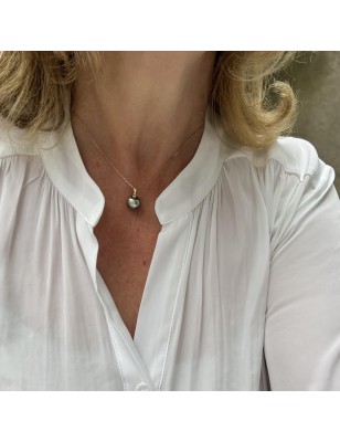 lagoon-blue hue tahiti cultured pearl women's pendant - tahitian pendant for women you love