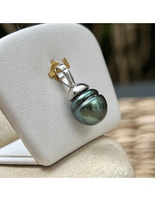Moemoea - Blue-green Tahitian Pearl - Sterling Silver Pendant