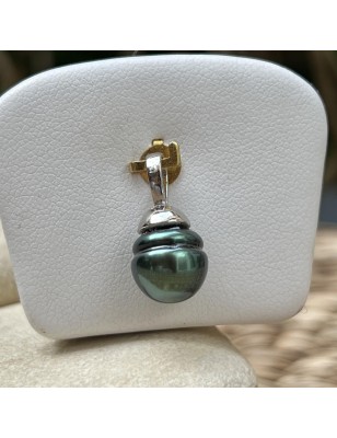 pendentif femme perle de Tahiti bleu et vert - prix d'un pendentif tahitien avec une perle