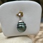 Moemoea - Blue-green Tahitian Pearl - Sterling Silver Pendant