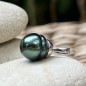Moemoea - Blue-green Tahitian Pearl - Sterling Silver Pendant