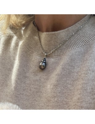 pendentif homme perle Tahiti marron - pendentif tahitien avec une très grosse perle prix